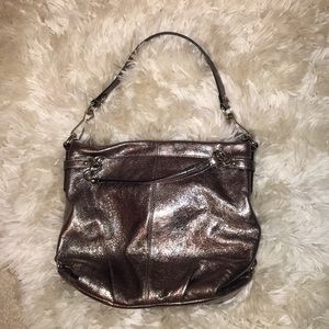 Coach Metallic Grey Purse